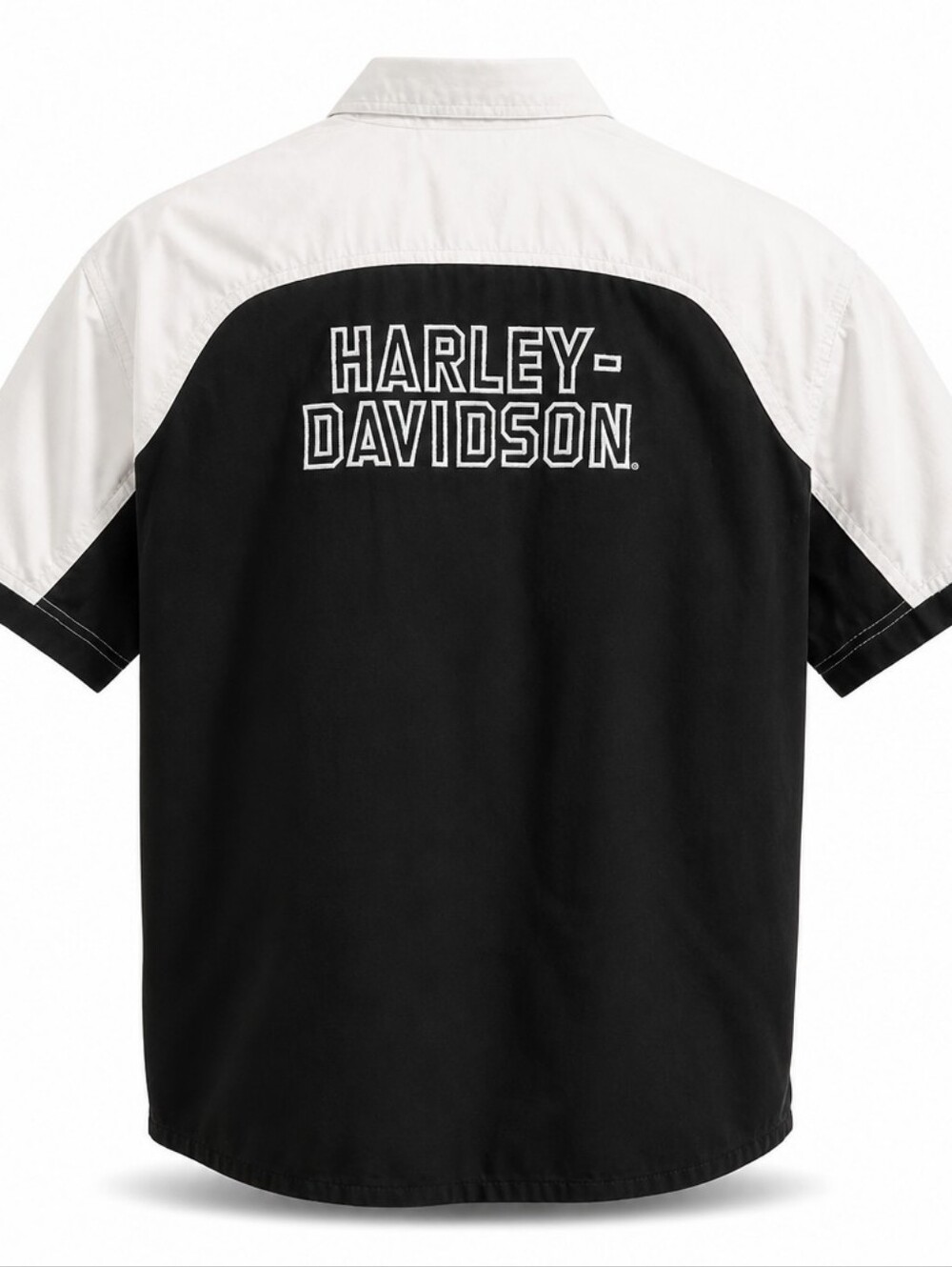 Harley-Davidson Black and White Short-Sleeve Button-Down Shirt XL - Picture 2 of 7
